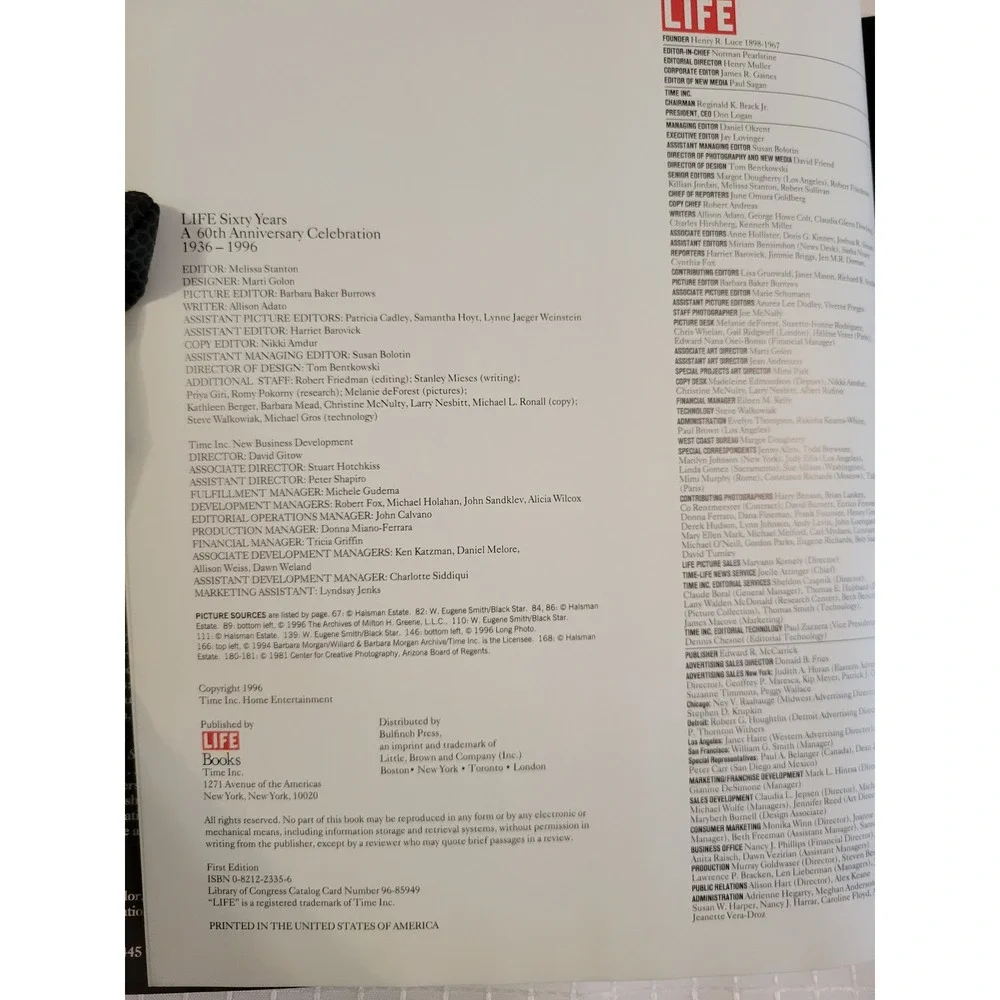 Life Sixty Years A 60th Anniversary Celebration‎ 1936-1996 Hardcover Photo Book